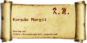 Korpás Margit névjegykártya
